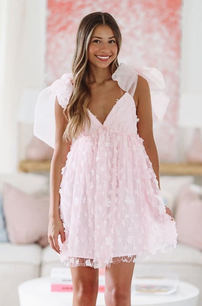 Light pink flower dress best sale