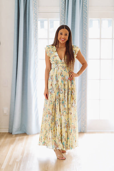 Olive floral maxi dress sale