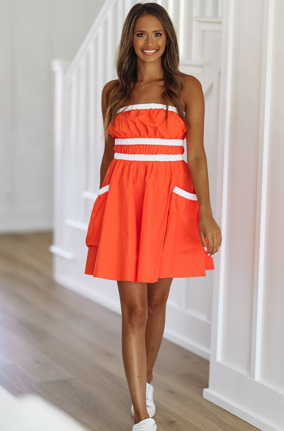 Here I Am Mini Dress - Orange