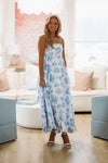 Dreams of Me Maxi Dress - Blue and White