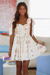 Floral Mirage Mini Dress - Cream