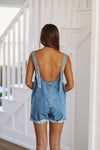 HAZEL & OLIVE A Comfy Classic Denim Romper - Medium Wash