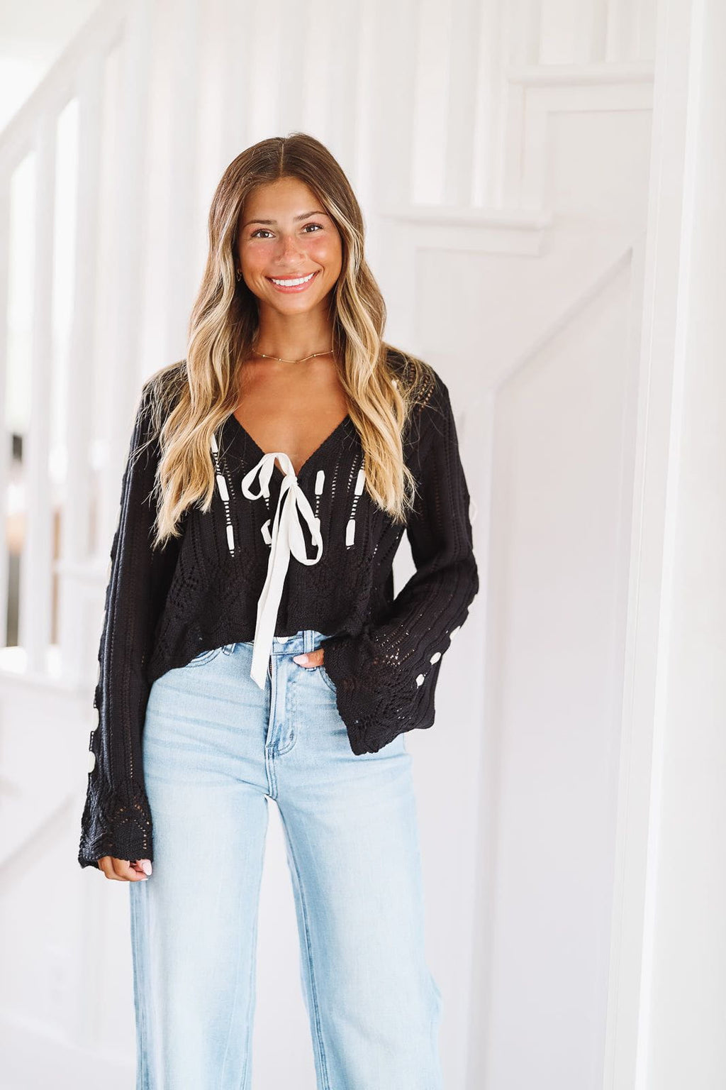 HAZEL & OLIVE All I Need Crop Cardigan - Black