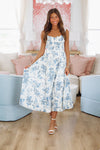 HAZEL & OLIVE All My Life Midi Dress - Blue and White