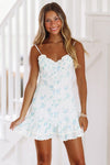 HAZEL & OLIVE Be The One Floral Mini Dress - Blue and White