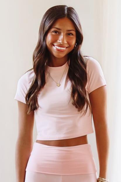 HAZEL & OLIVE Best Friends Crop Top - Light Pink