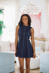 HAZEL & OLIVE Bless Your Heart Denim Mini Dress - Dark Denim