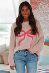 HAZEL & OLIVE Bowtacular Sweater - Pink