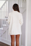 HAZEL & OLIVE Boyfriend Blazer and Mini Skirt Set - Cream