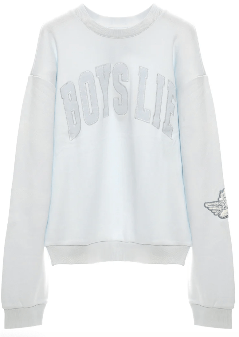 HAZEL & OLIVE Boys Lie Icy Blue Kara Crewneck - Light Blue