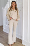 HAZEL & OLIVE Call You Later Knit Pants - Tan