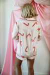 HAZEL & OLIVE Candy Cane Lane Pajama Set - Pink and Red