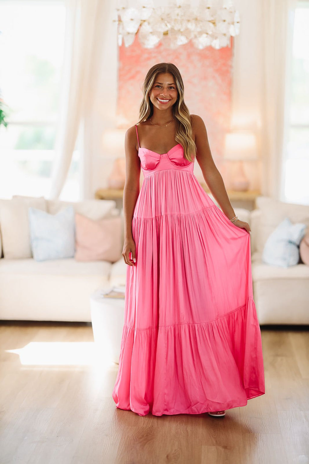 HAZEL & OLIVE Caviar Dreams Maxi Dress - Pink