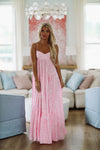 HAZEL & OLIVE Caviar Dreams Print Maxi Dress - Pink and White