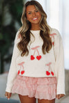 HAZEL & OLIVE Cherry on Top Sweater - Ivory