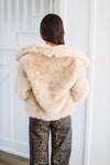 HAZEL & OLIVE Chinchilly Faux Fur Jacket - Khaki