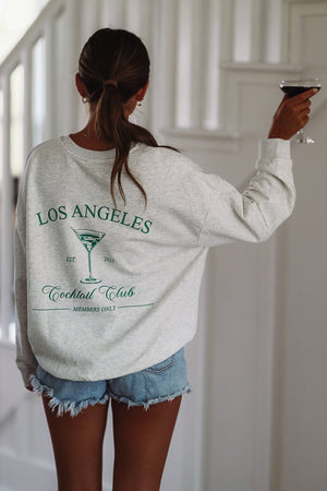 HAZEL & OLIVE Cocktail Club Sweatshirt - Heather Grey