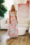 HAZEL & OLIVE Color Burst Floral Maxi Dress - Pink