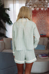 HAZEL & OLIVE Cozy Floral Short and Top Pajama Set - Mint