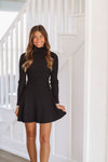 HAZEL & OLIVE Cozy In Knit Sweater Mini Dress - Black