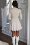 HAZEL & OLIVE Cozy In Knit Sweater Mini Dress - Cream