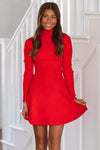 HAZEL & OLIVE Cozy In Knit Sweater Mini Dress - Red