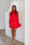 HAZEL & OLIVE Cozy In Knit Sweater Mini Dress - Red