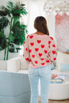 HAZEL & OLIVE Cupid, WYA Cardigan - Blush and Red