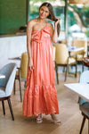 HAZEL & OLIVE Dance Floor Bound Maxi Dress - Dark Peach