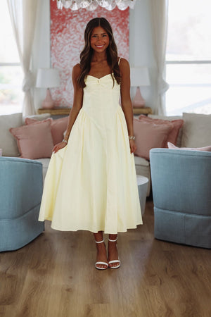 HAZEL & OLIVE Destene Maxi Dress - Light Yellow