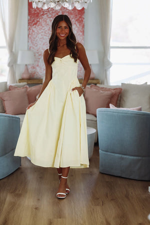 HAZEL & OLIVE Destene Maxi Dress - Light Yellow