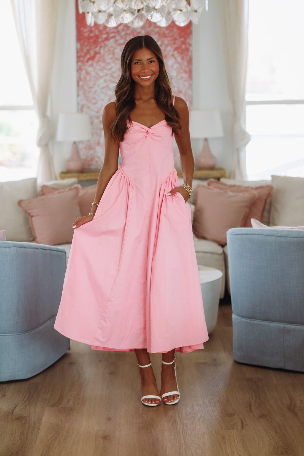 HAZEL & OLIVE Destene Maxi Dress - Pink