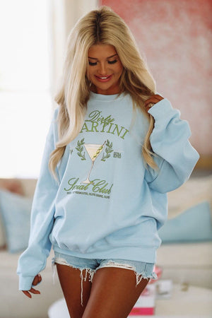 HAZEL & OLIVE Dirty Martini Social Club Sweatshirt - Blue