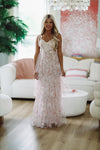 HAZEL & OLIVE Don't Make Me Blush Maxi Gown - Blush Pink