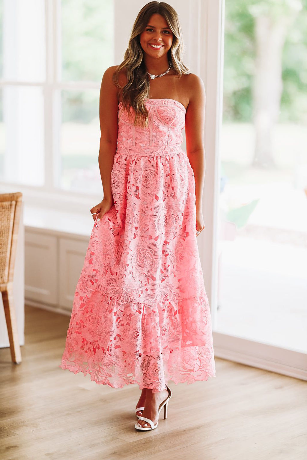 HAZEL & OLIVE Exceeding Your Expectations Maxi Dress - Pink