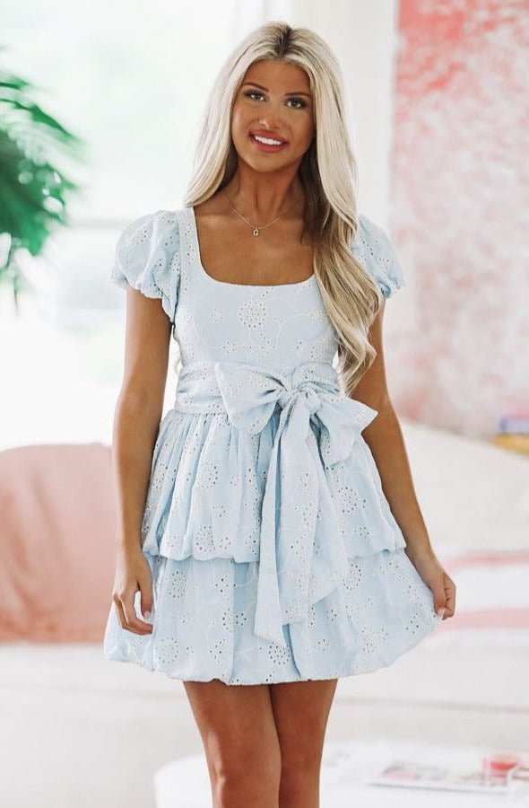 Light Blue Eyelet Dress