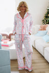 HAZEL & OLIVE Fancy Me Pant and Top Pajama Set - Pink and Blue