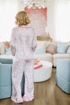 HAZEL & OLIVE Fancy Me Pant and Top Pajama Set - Pink and Blue