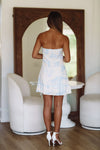 HAZEL & OLIVE Felt Cute Mini Dress - Blue and White