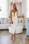 HAZEL & OLIVE Find Me on the Yacht Midi Dress - Cream