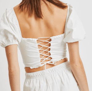 HAZEL & OLIVE Finesse Me Crop Top - White