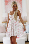 HAZEL & OLIVE Flawless in Florals Mini Dress - Pink and White