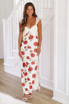 HAZEL & OLIVE Flirtatious in Floral Maxi Dress Gown -Off White