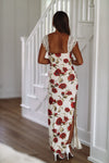 HAZEL & OLIVE Flirtatious in Floral Maxi Dress Gown -Off White