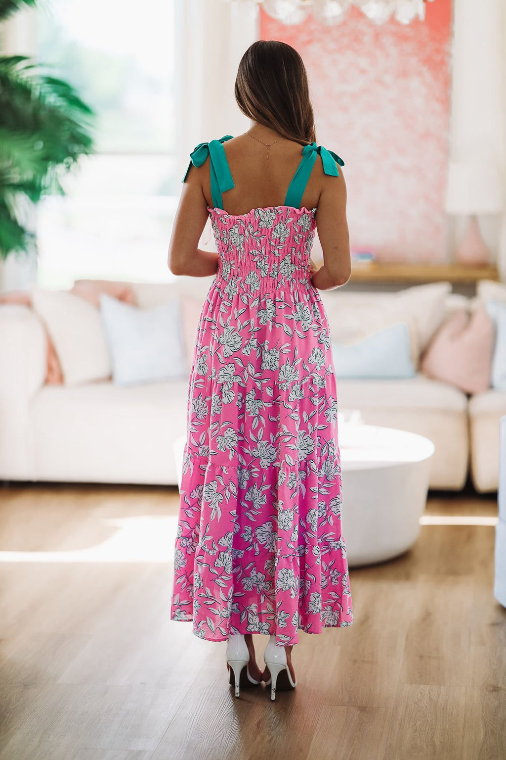 HAZEL & OLIVE Fond Reflections Floral Maxi Dress - Pink