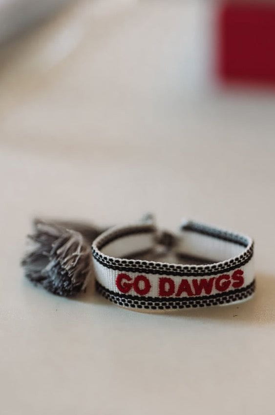 HAZEL & OLIVE Gameday Tassel Tie Bracelet - Go Dawgs