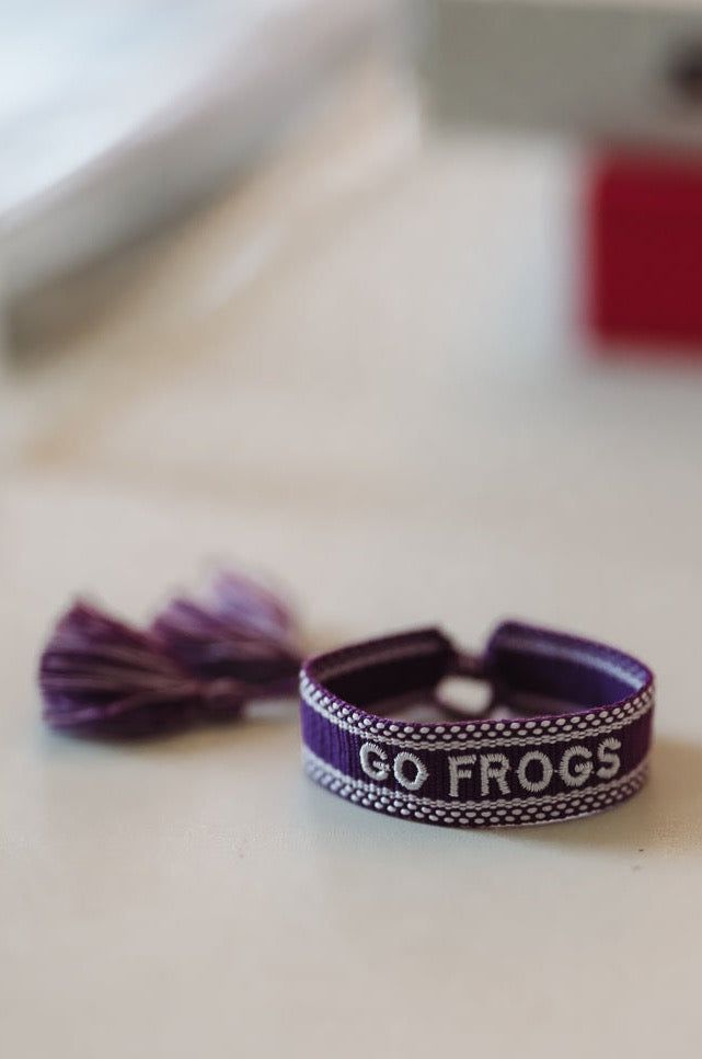 HAZEL & OLIVE Gameday Tassel Tie Bracelet - Go Frogs