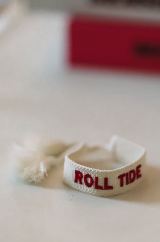 HAZEL & OLIVE Gameday Tassel Tie Bracelet - Roll Tide