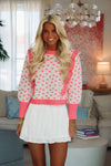 HAZEL & OLIVE Give Me All the Hearts Knit Sweater - Pink