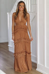 HAZEL & OLIVE Glitz and Glam Maxi Gown - Copper